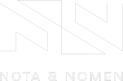 White nota nomen logo
