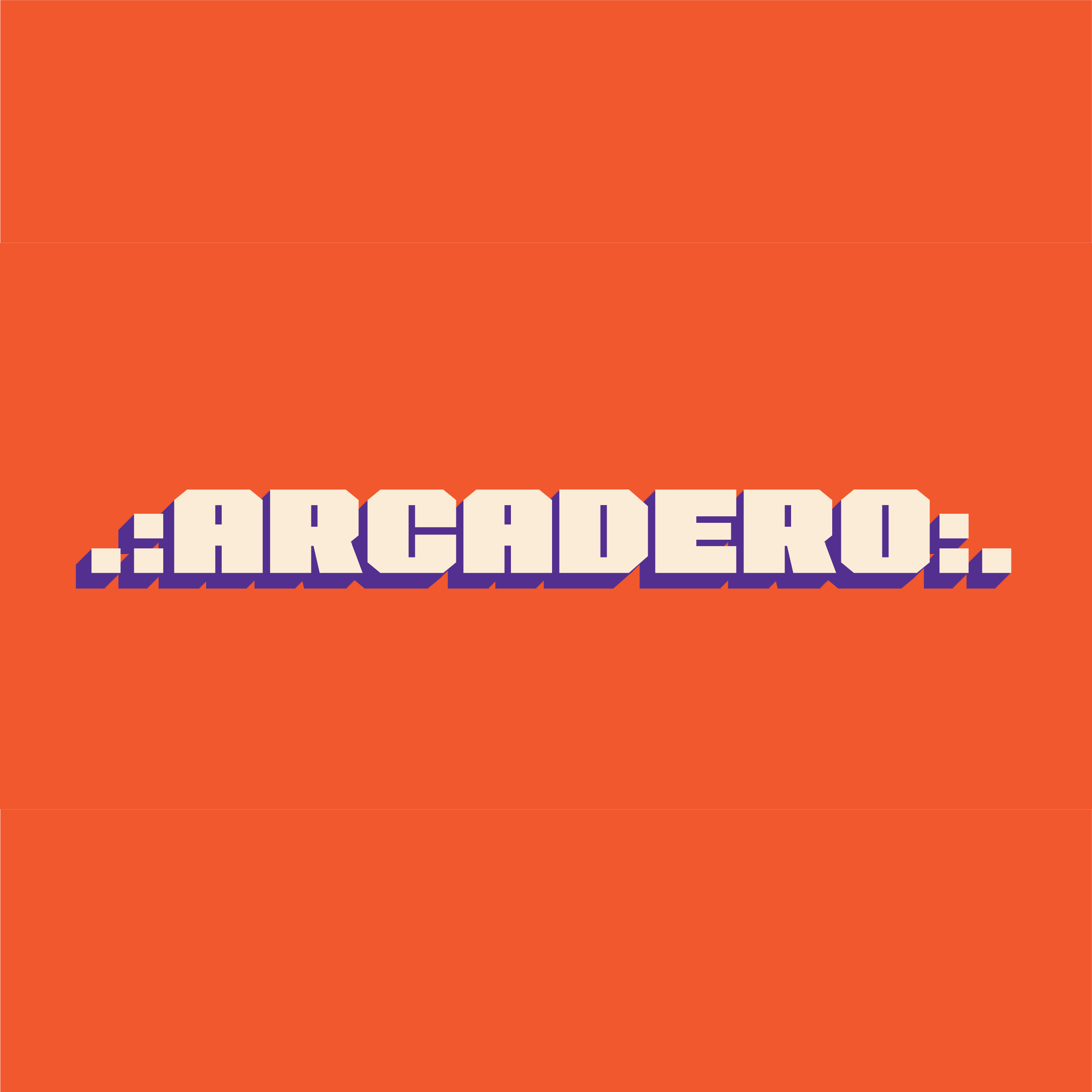 Picture representing text "Arcadero", red/orange background