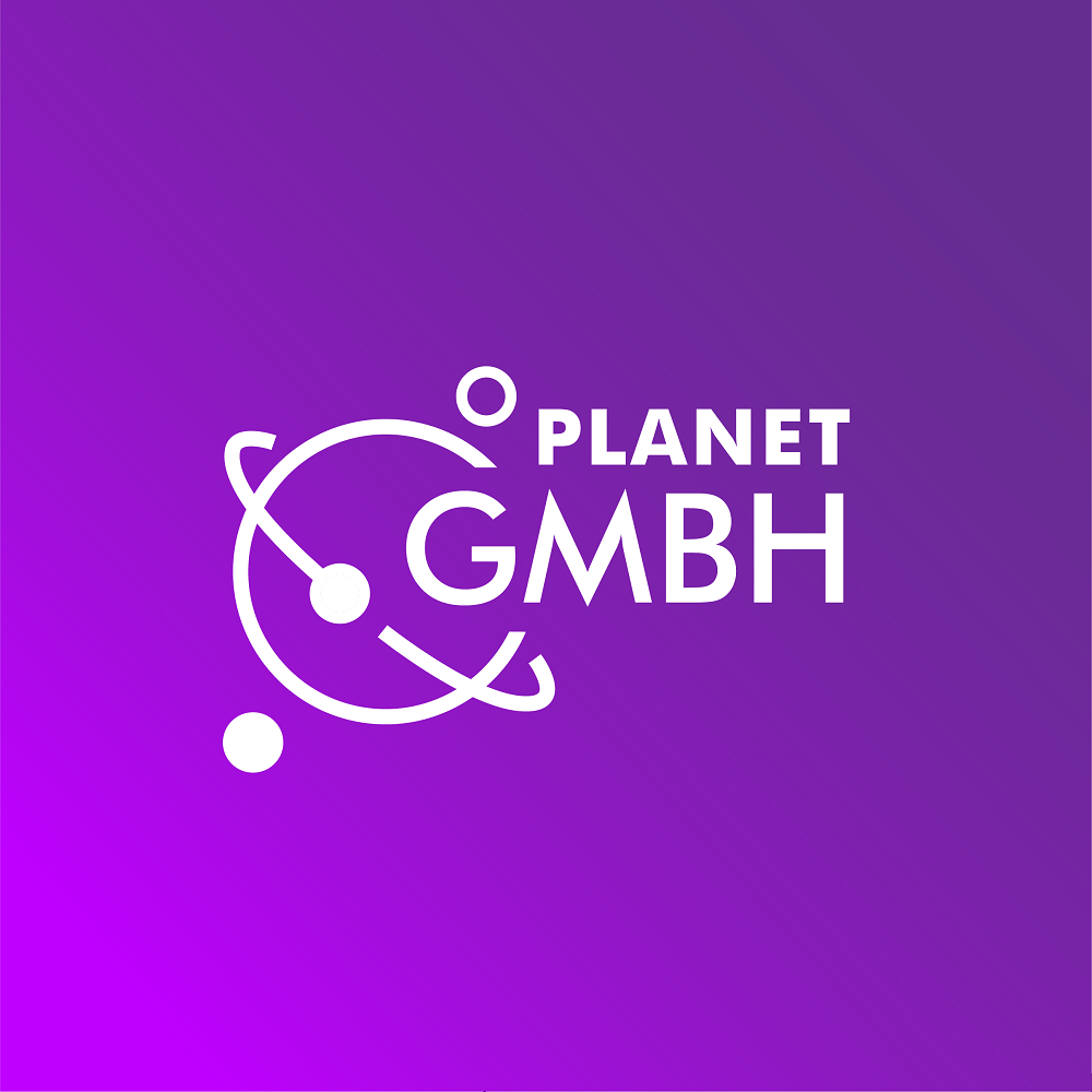 Violet background image representing words Planet GMBH